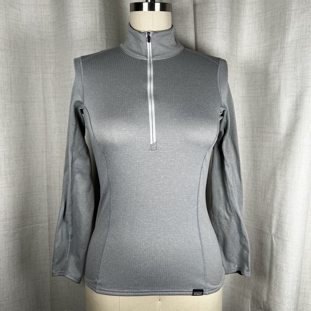 Patagonia‎ Women's XXS Midweight Capilene Baselayer 1/2 Zip Gray Turtleneck